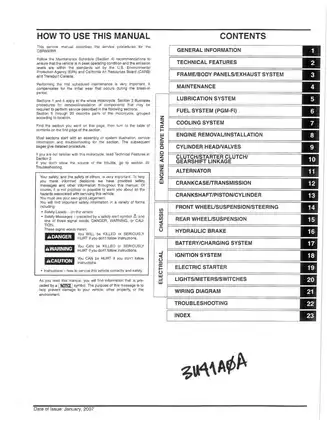Honda CBR600RR Service Manual (2007-2008) - Comprehensive Maintenance and Repair Guide Preview image 2