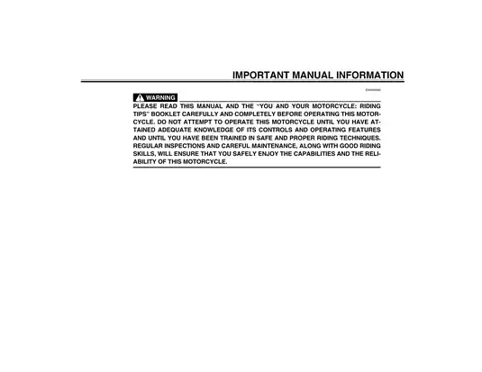 1998-2000 Yamaha V-Star, XVS 650 owner´s manual Preview image 5