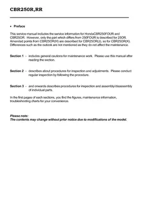 1986-1999 Honda CBR 250 manual Preview image 3
