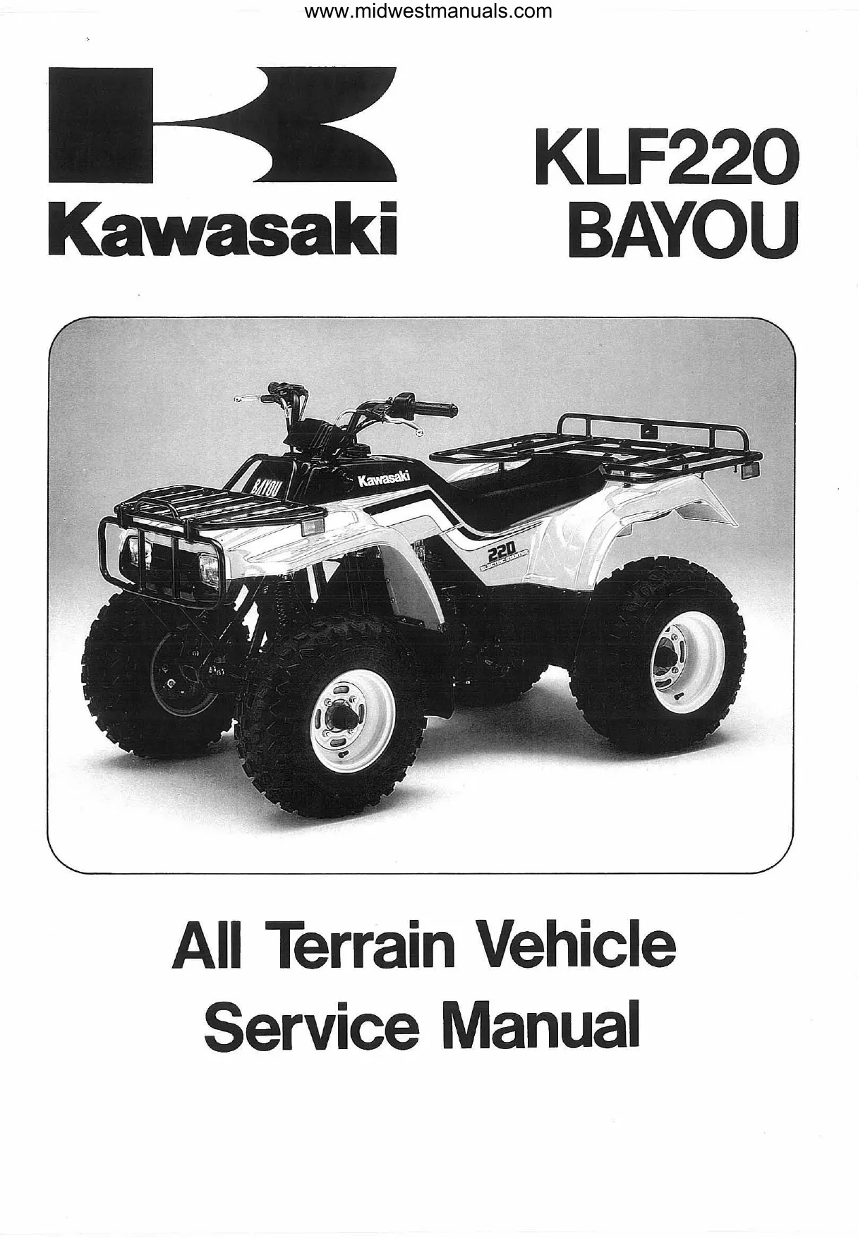 1998-1999 Kawasaki Bayou 220 Series Service Manual Preview image 2