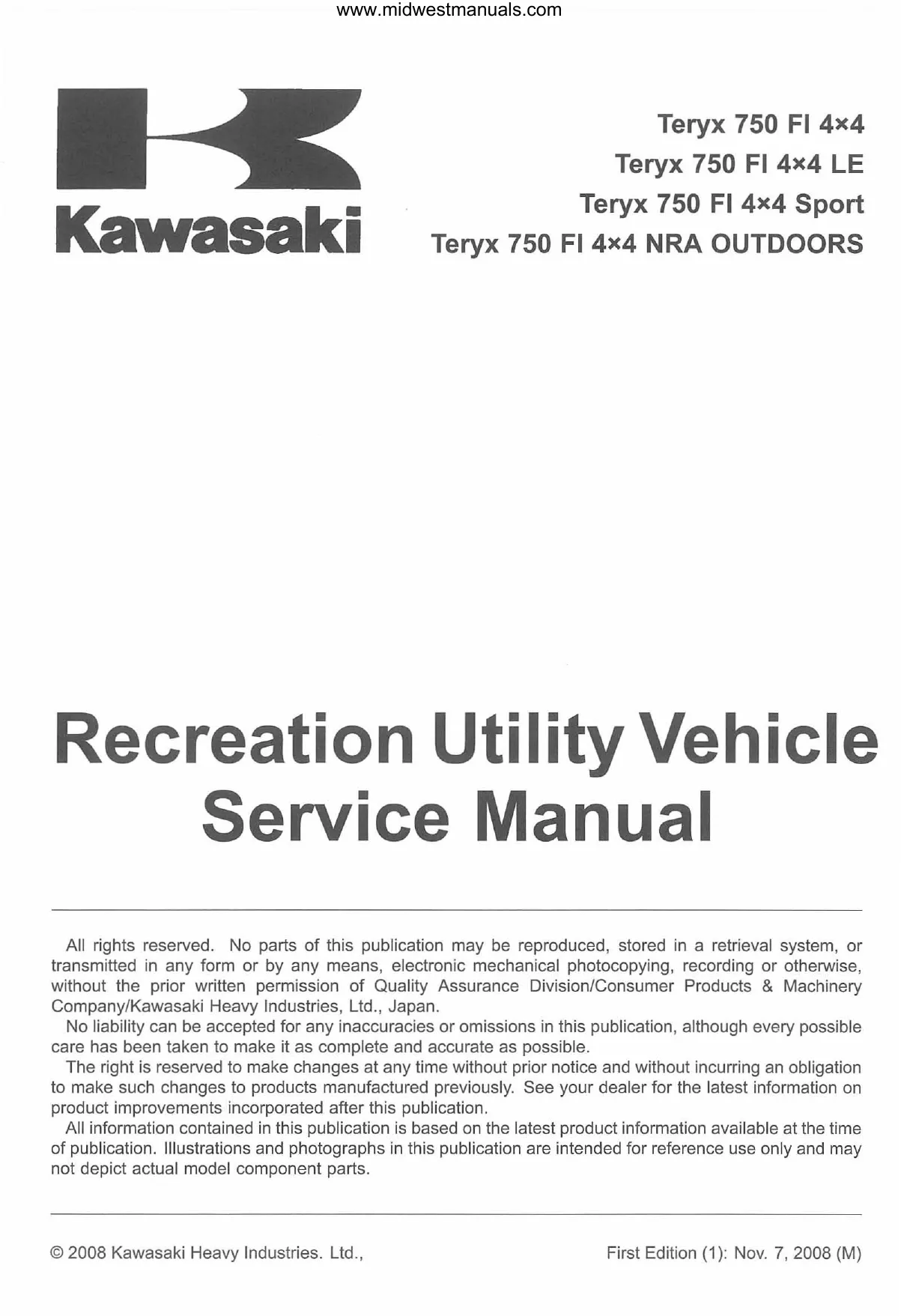 2009 Kawasaki Teryx Service Manual - Complete Guide for Maintenance and Troubleshooting Preview image 4