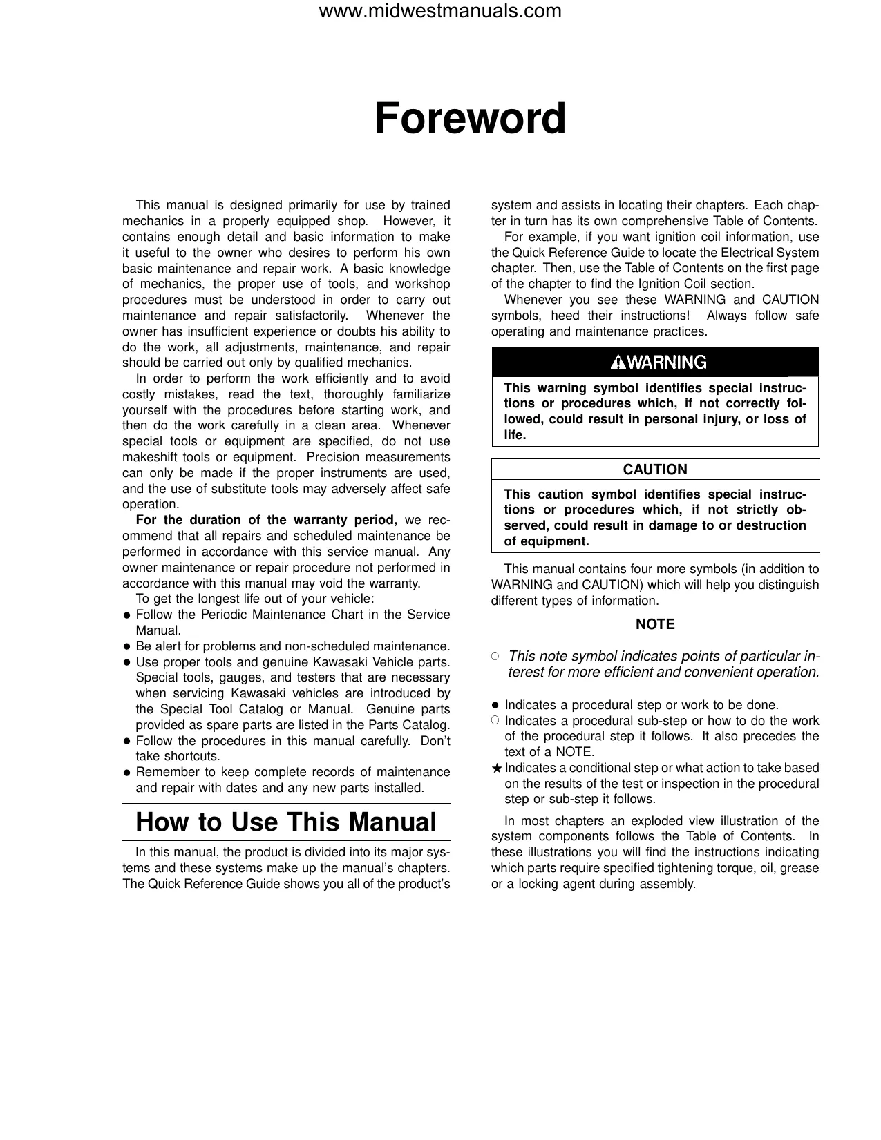 Kawasaki Prairie 360 Series 2003-2010 Service Manual & Repair Guide Preview image 5