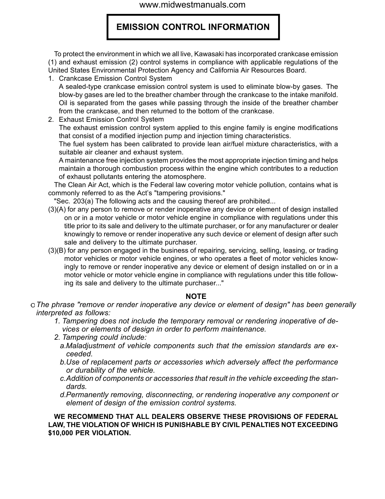 Kawasaki Mule 3010 Diesel Service Manual - Comprehensive Mechanic's Guide Preview image 5