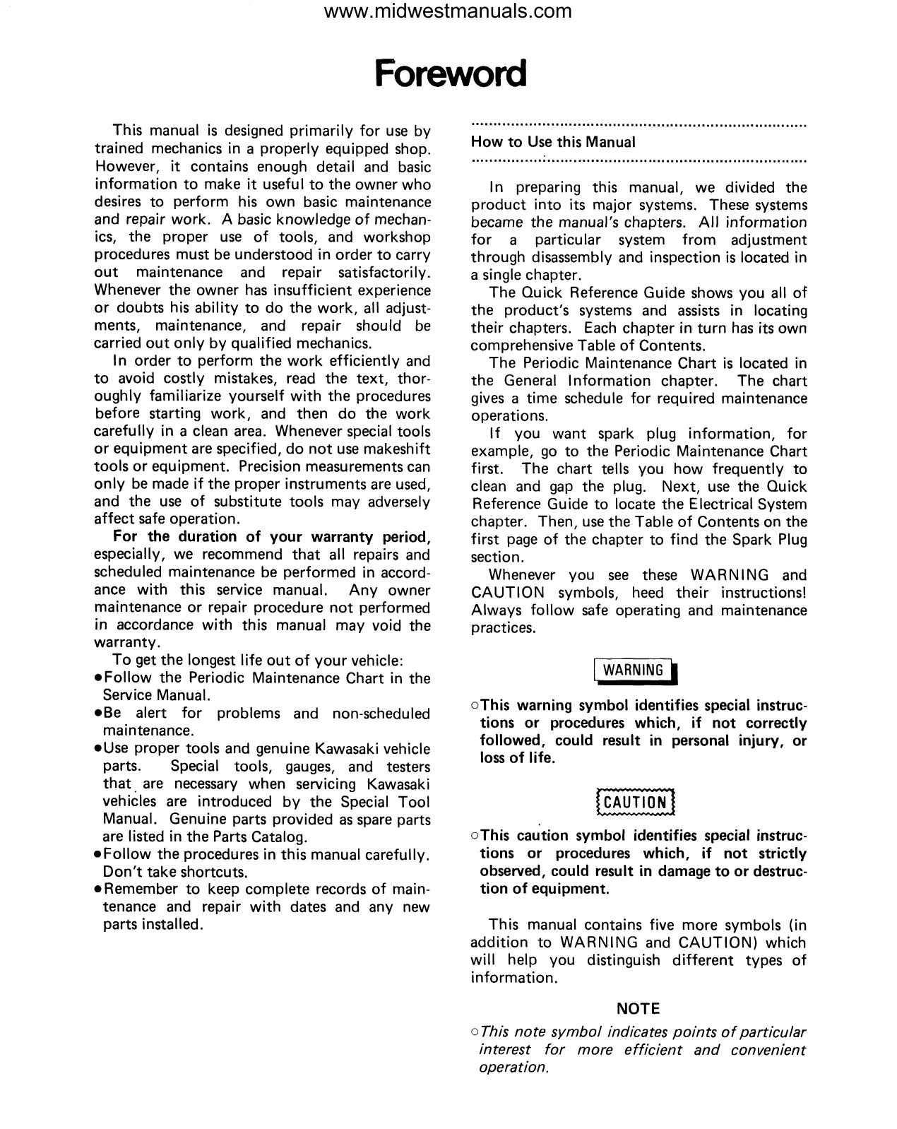 Kawasaki Mule 1000 A/B Series Service Manual - Comprehensive Repair and Maintenance Guide Preview image 4
