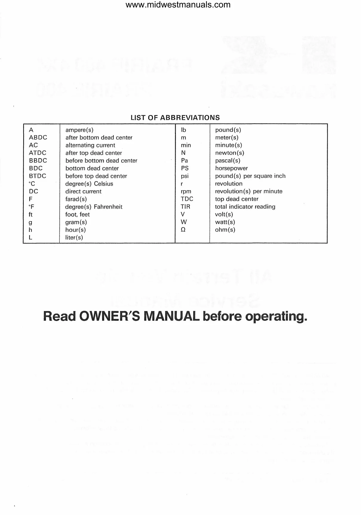 Kawasaki Prairie 400 Service Manual: Comprehensive Repair Guide for 2x4/4x4 Series (1998-2009) Preview image 5