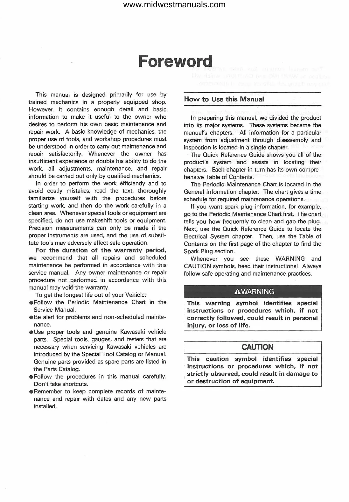Kawasaki KLF-400 Bayou 4x4 Service Manual (1993-1999) - Complete Digital Guide Preview image 4