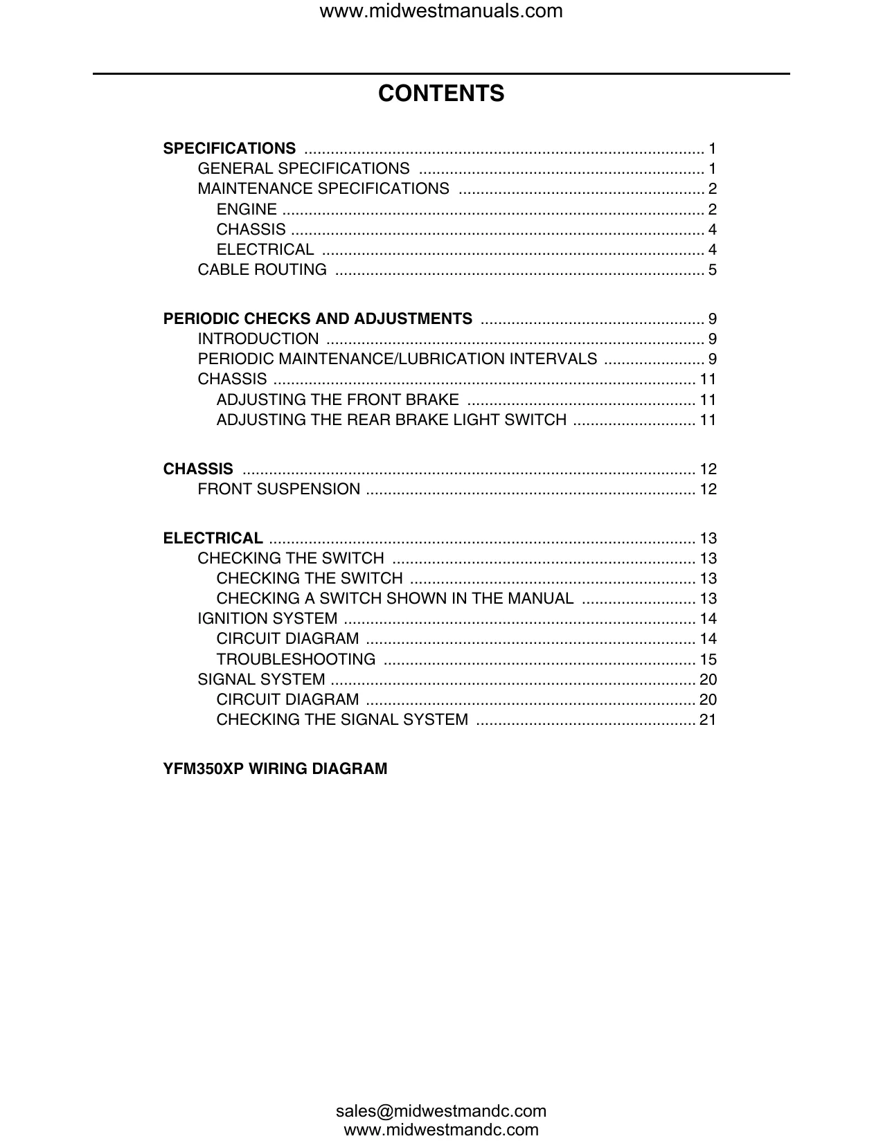 Yamaha YFM350XP Service Manual - Complete Digital Guide for Maintenance and Repair Preview image 5