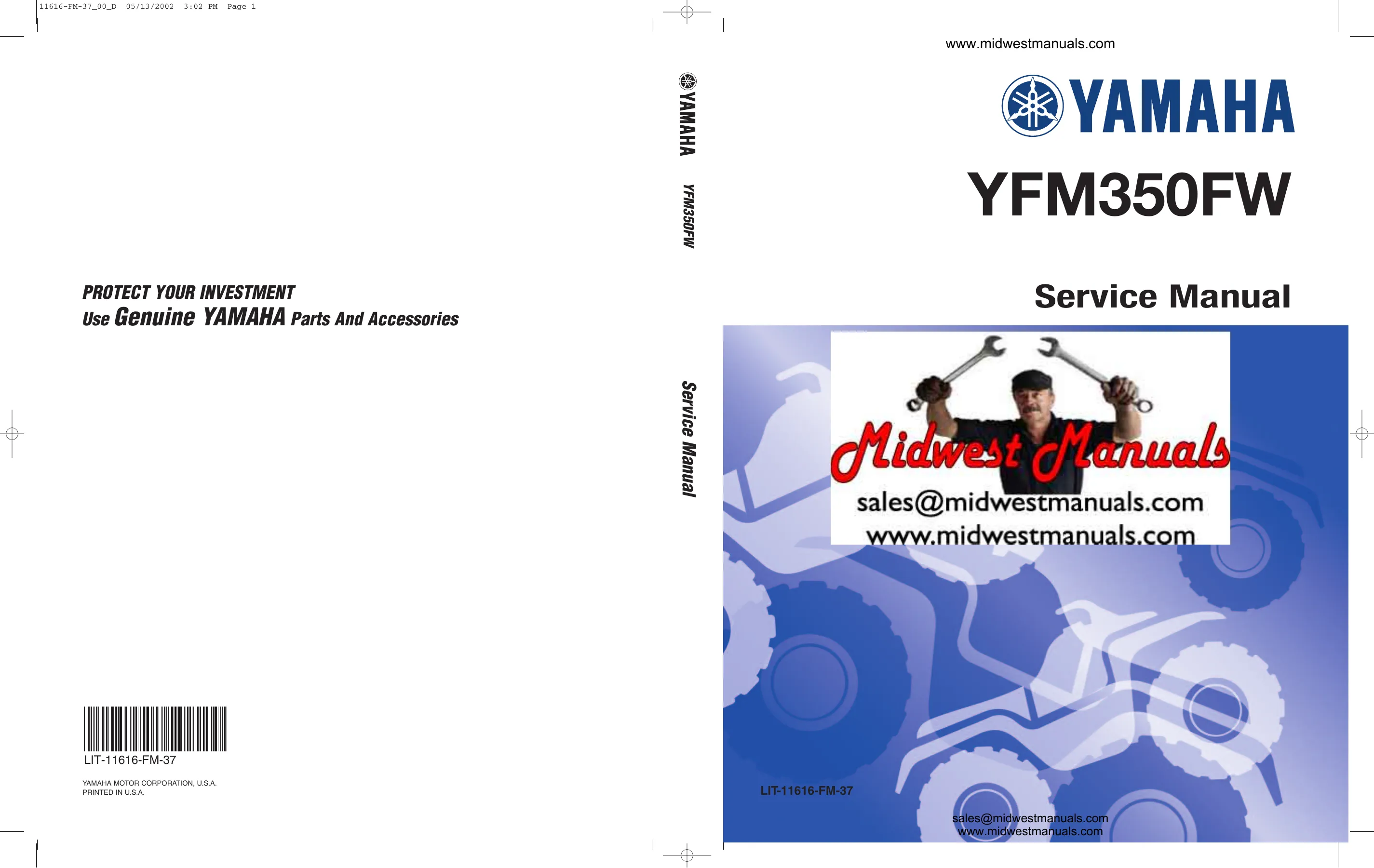 Yamaha YFM350FW Service Manual | Digital Edition Preview image 1