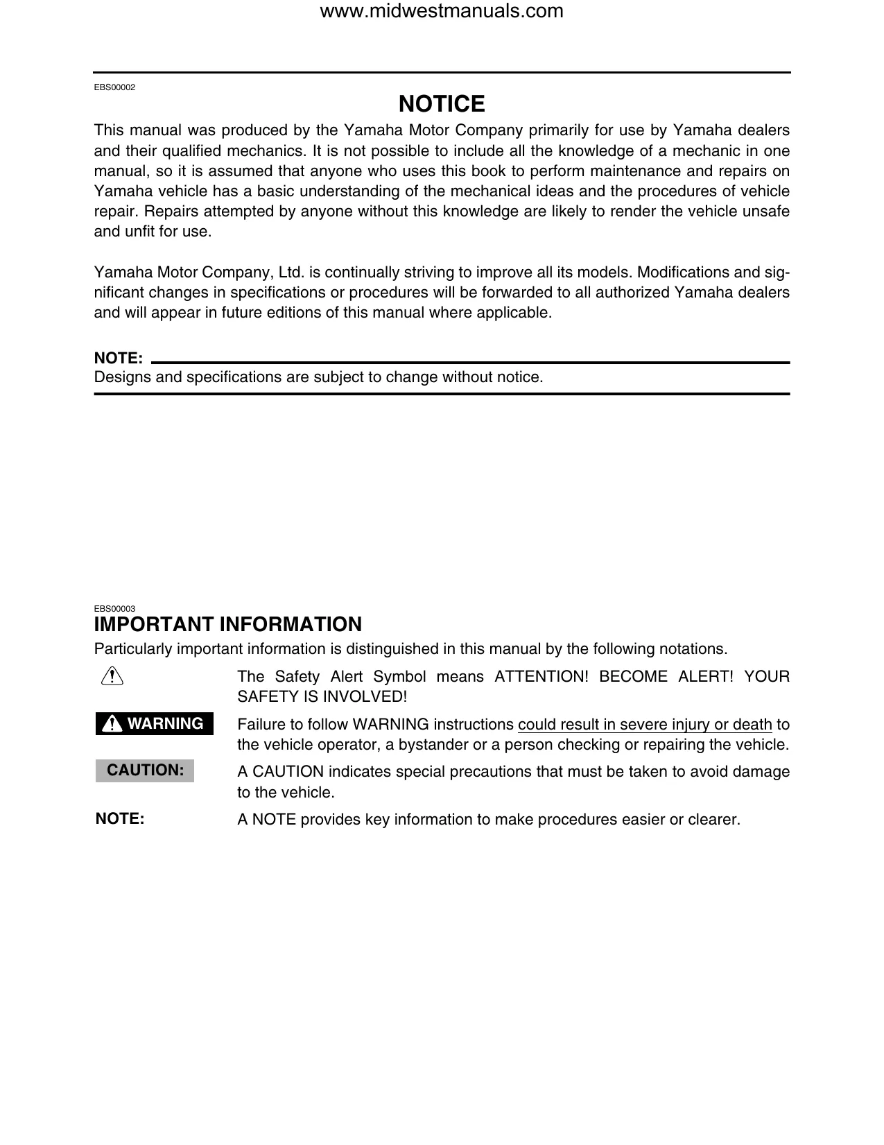 2006-2008 Yamaha Raptor 700 Service Manual | Comprehensive Repair Guide Preview image 2