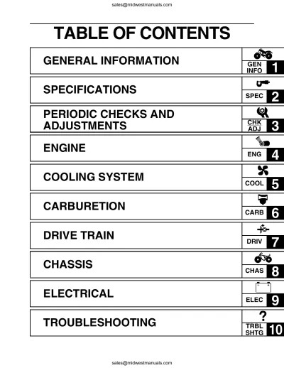 Preview: 2003–2006 Yamaha Kodiak 450 Series Service Manual (P/N 1UY-F8197-00–00)