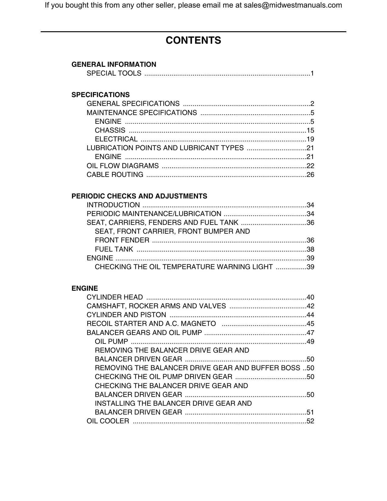 Yamaha Wolverine 350/450 Series Service Manual (1995-2009) Preview image 5