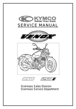 Kymco Venox 250, 250i repair manual Preview image 2