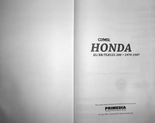 Comprehensive Honda XL/XR/TLR125-200 (1979-1987) Service Manual