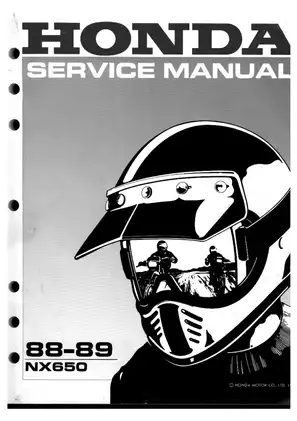 1988-1989 Honda NX650 Dominator service manual image
