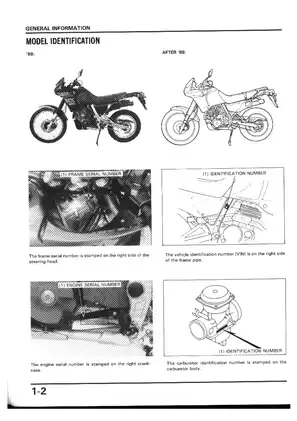 1988-1989 Honda NX650 Dominator service manual Preview image 4