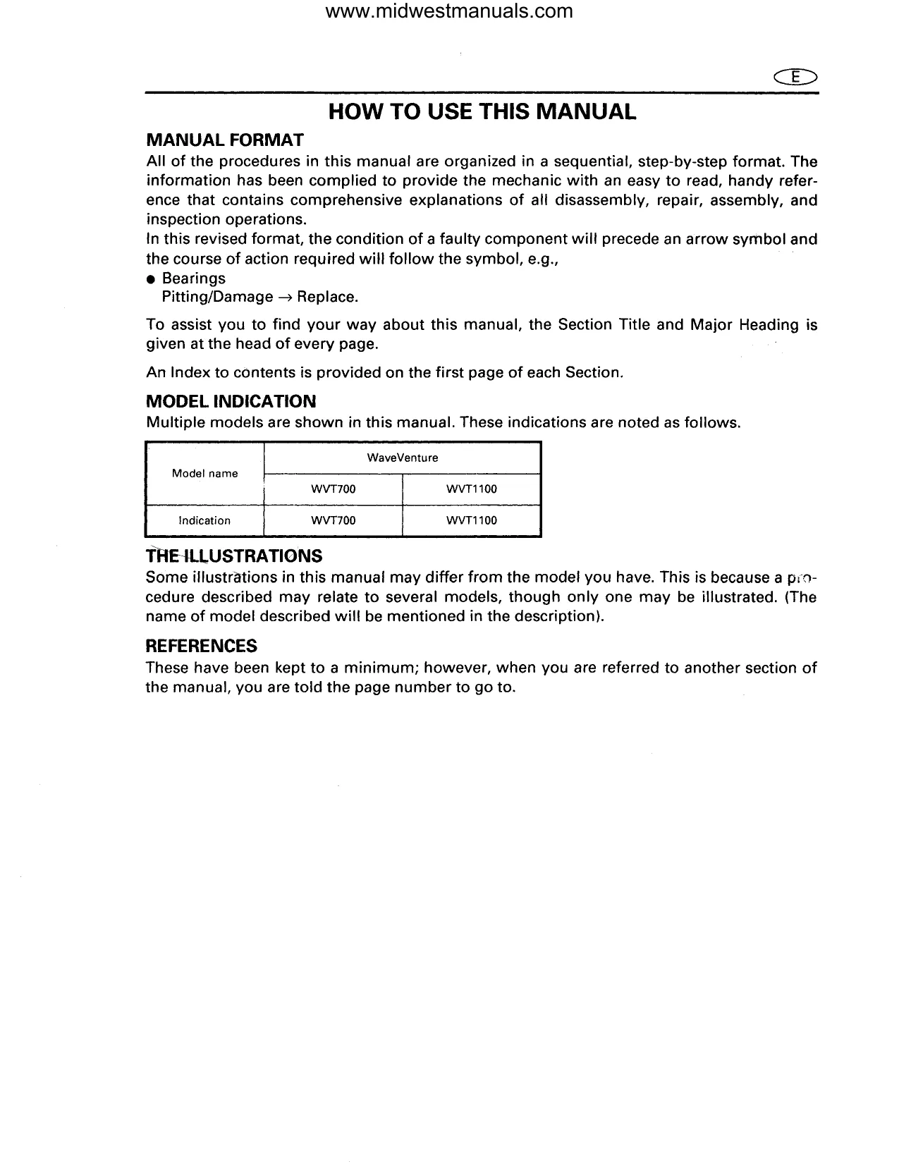 1995-1998 Yamaha Wave Venture 700/1100 Service Manual Preview image 2