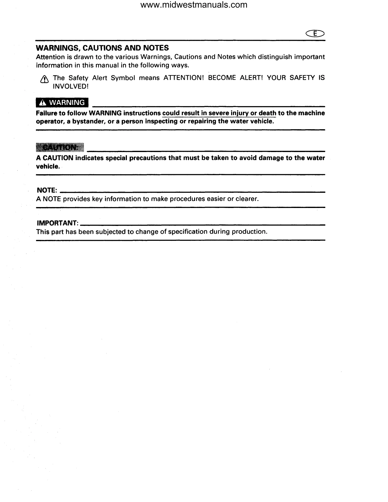 1995-1998 Yamaha Wave Venture 700/1100 Service Manual Preview image 3