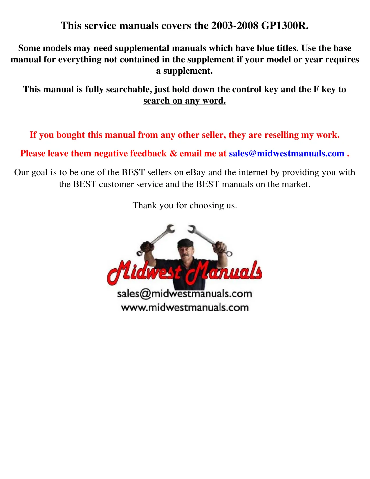 Yamaha GP1300R 2003-2008 Service Manual - Detailed Repair and Maintenance Guide