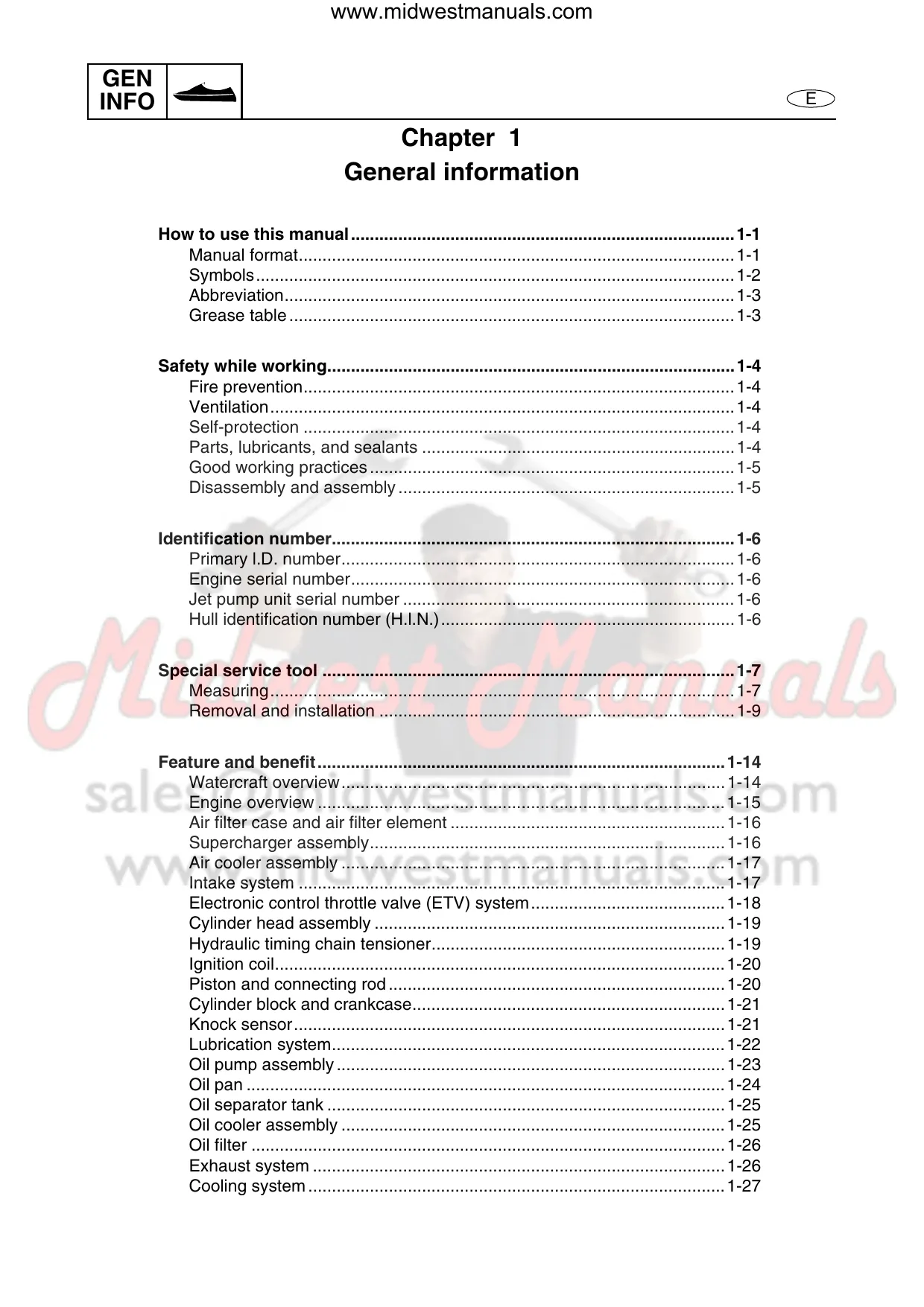 Comprehensive Service Manual for 2008-2009 Yamaha FX SHO/FX Cruiser Preview image 3