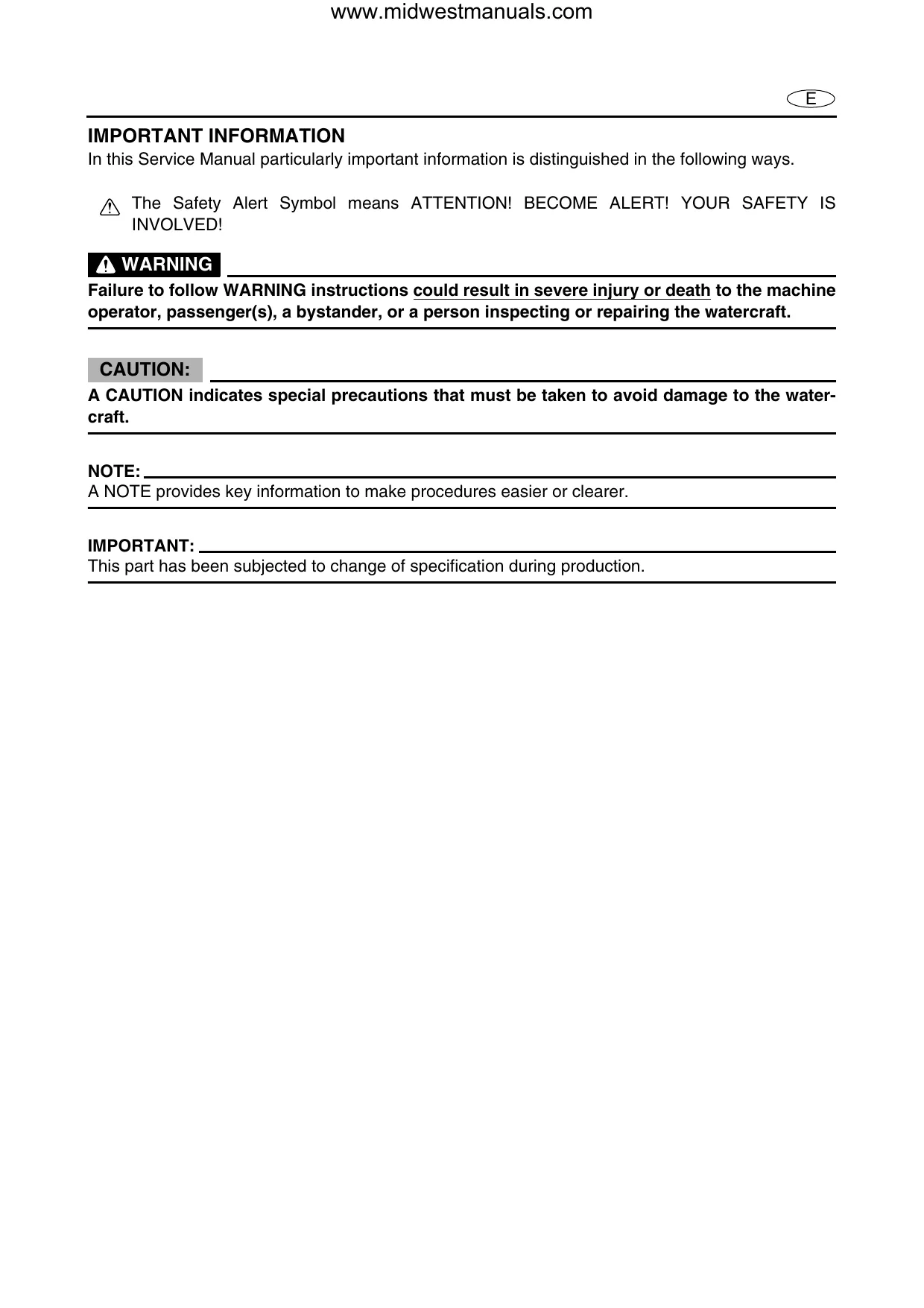 2004-2008 Yamaha FX HO cruiser WaveRunner manual Preview image 3