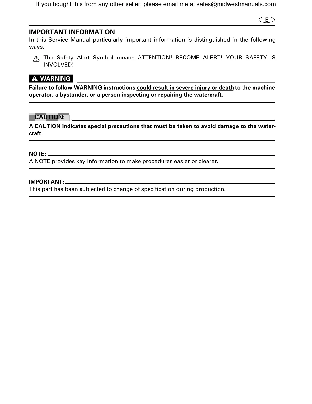 2001-2005 Yamaha GPS800R Service Manual & Parts Guide Preview image 3