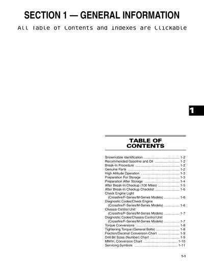 Preview: 2007 Arctic Cat Crossfire, F-Series, M-Series, Panther, Z, Bearcat Snowmobile Service Manual (P/N 2257-765)