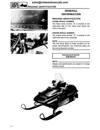 1987-1990 Yamaha Exciter 570 snowmobile service manual Preview image 4