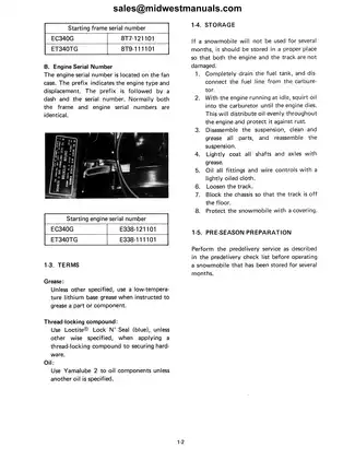 Yamaha EC340G/ET340TG Service Manual (1983-1988) Preview image 5