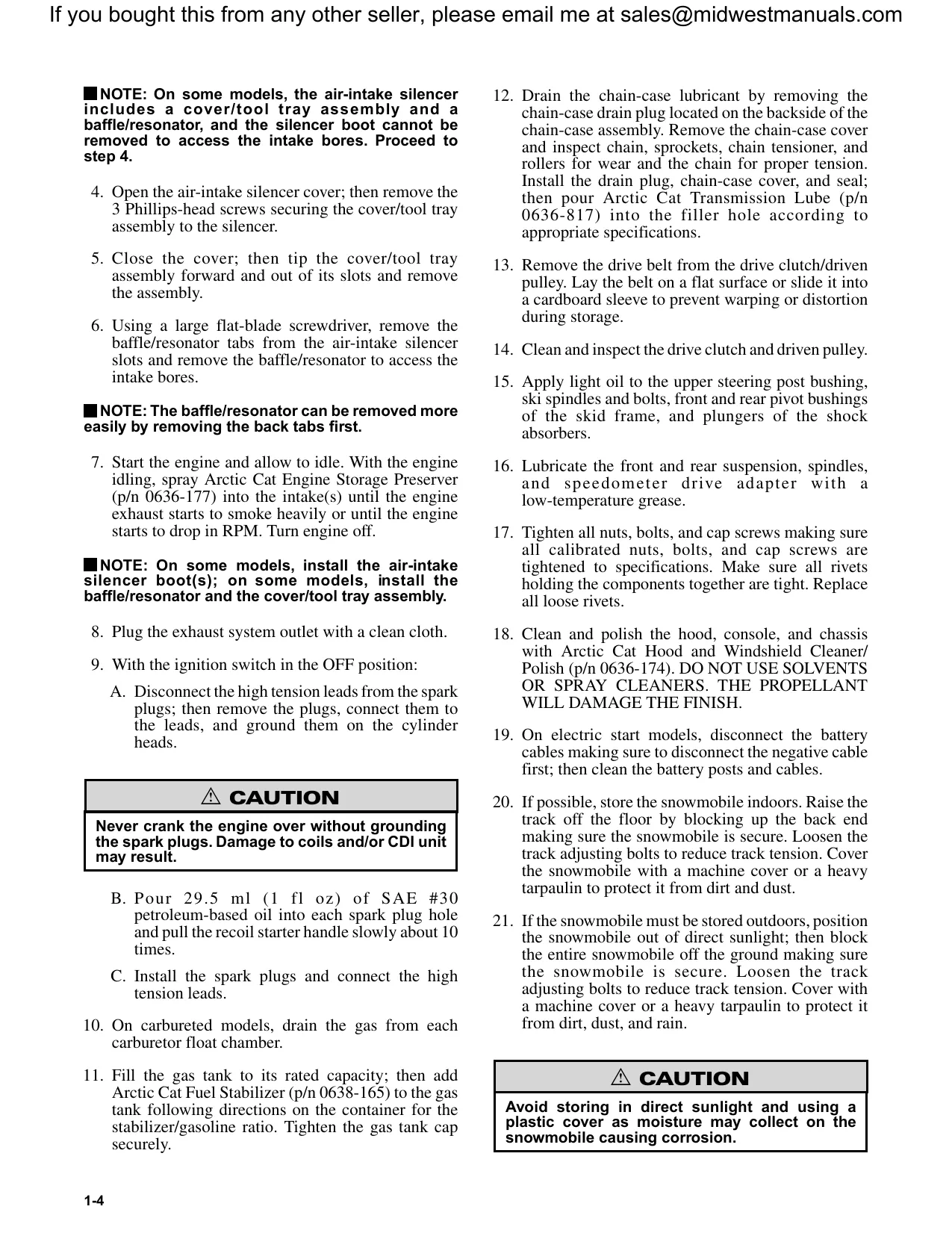 1999-2000 Arctic Cat Snowmobile Service Manual - Complete Vehicle Guide Preview image 5