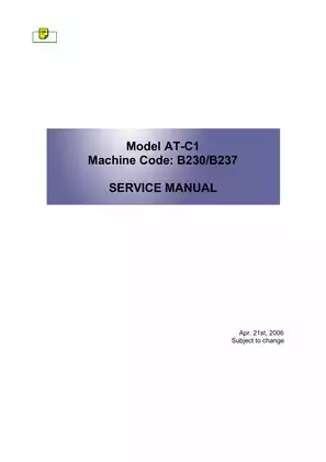 Ricoh Aficio MPC2500, Aficio MPC3000 service manual