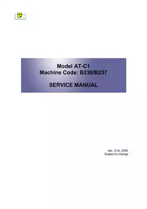 B230 Service Manual - Comprehensive Guide