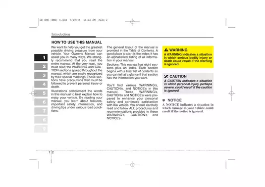 Kia Vehicle Owners Manual - Comprehensive Guide Preview image 5