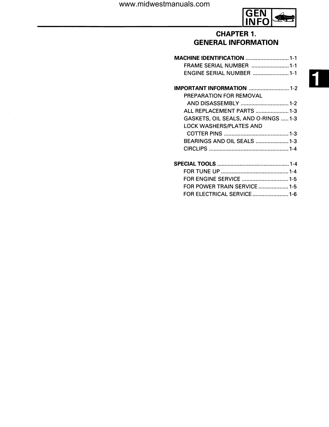 1992-1995 Yamaha Enticer II 410 Snowmobile Service Manual Preview image 4