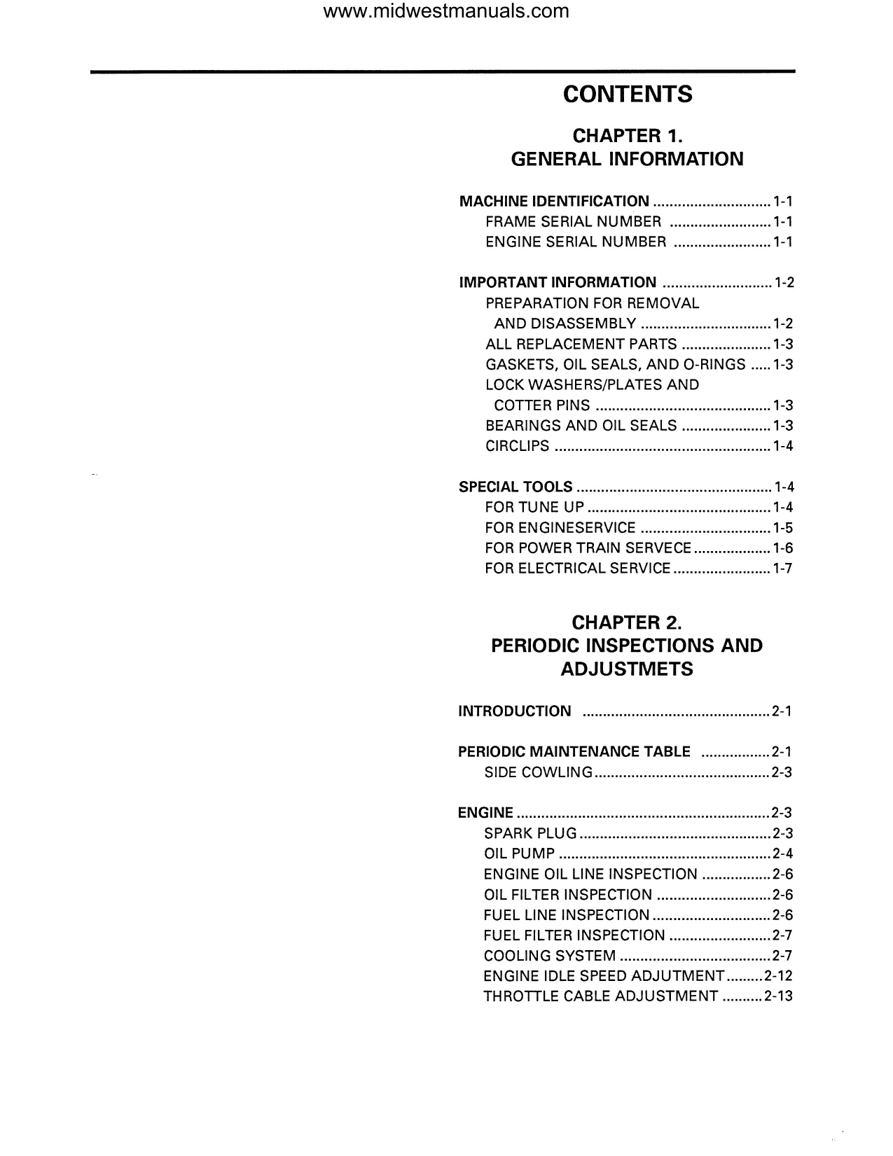 1991-1993 Yamaha Enticer II 570 Snowmobile Service Manual Preview image 4