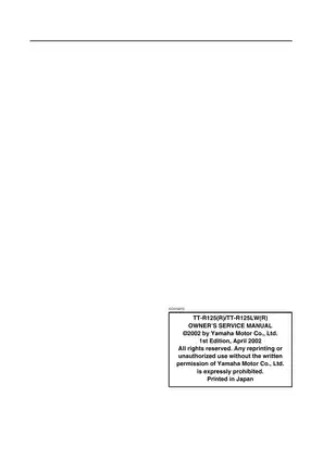 Yamaha TT-R125 & TT-R125LW Service Manual - Comprehensive Guide for Maintenance and Repair Preview image 2