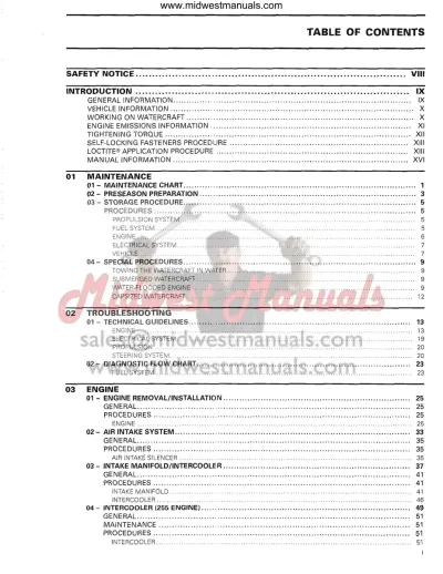 Preview: 2008–2010 Sea-Doo PWC Series & 1503 Engines (130-255 HP) Service Manual (P/N 219 100 313, 219 600 035)