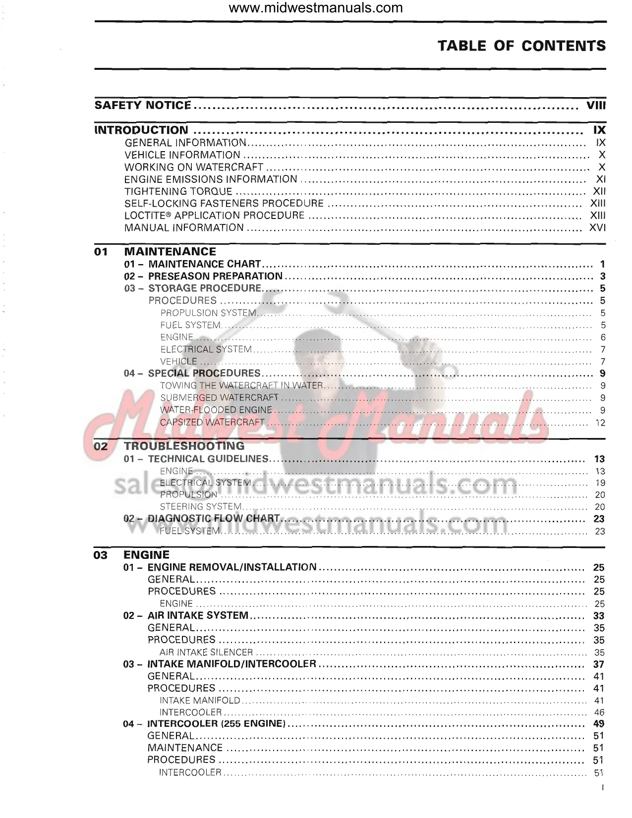 2009 Sea-Doo Personal Watercraft Service Manual (Full Line Except GTX LTD IS 255) Preview image 2