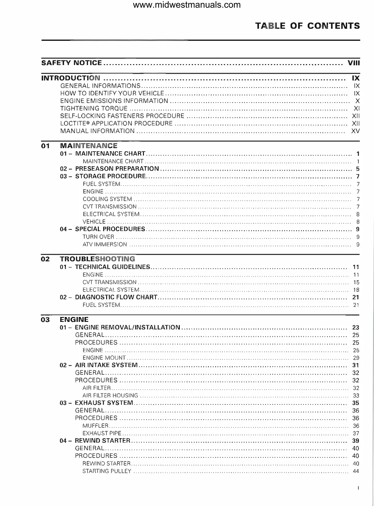 2008-2010 Can Am Outlander 400 EFI Service Manual Preview image 2
