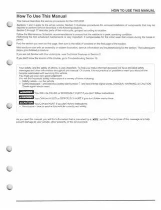 Honda CRF450R 2009-2012 Service Manual - Comprehensive Repair Guide Preview image 3