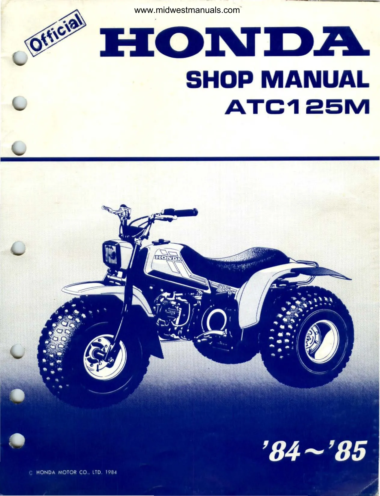 1984-1987 Honda ATC125M Service Manual - Complete Repair Guide Preview image 2