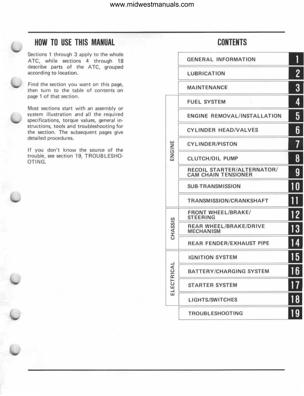 1984-1987 Honda ATC125M Service Manual - Complete Repair Guide Preview image 4
