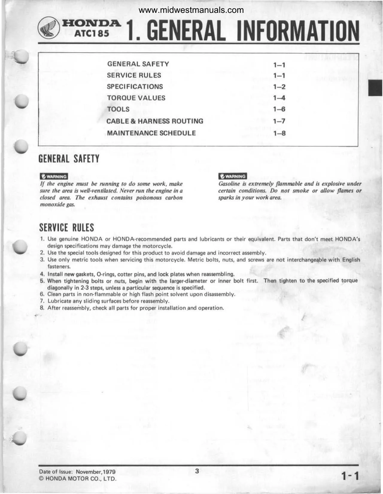 1980-1983 Honda ATC 185/185S/200 Service Manual and Repair Guide Preview image 4