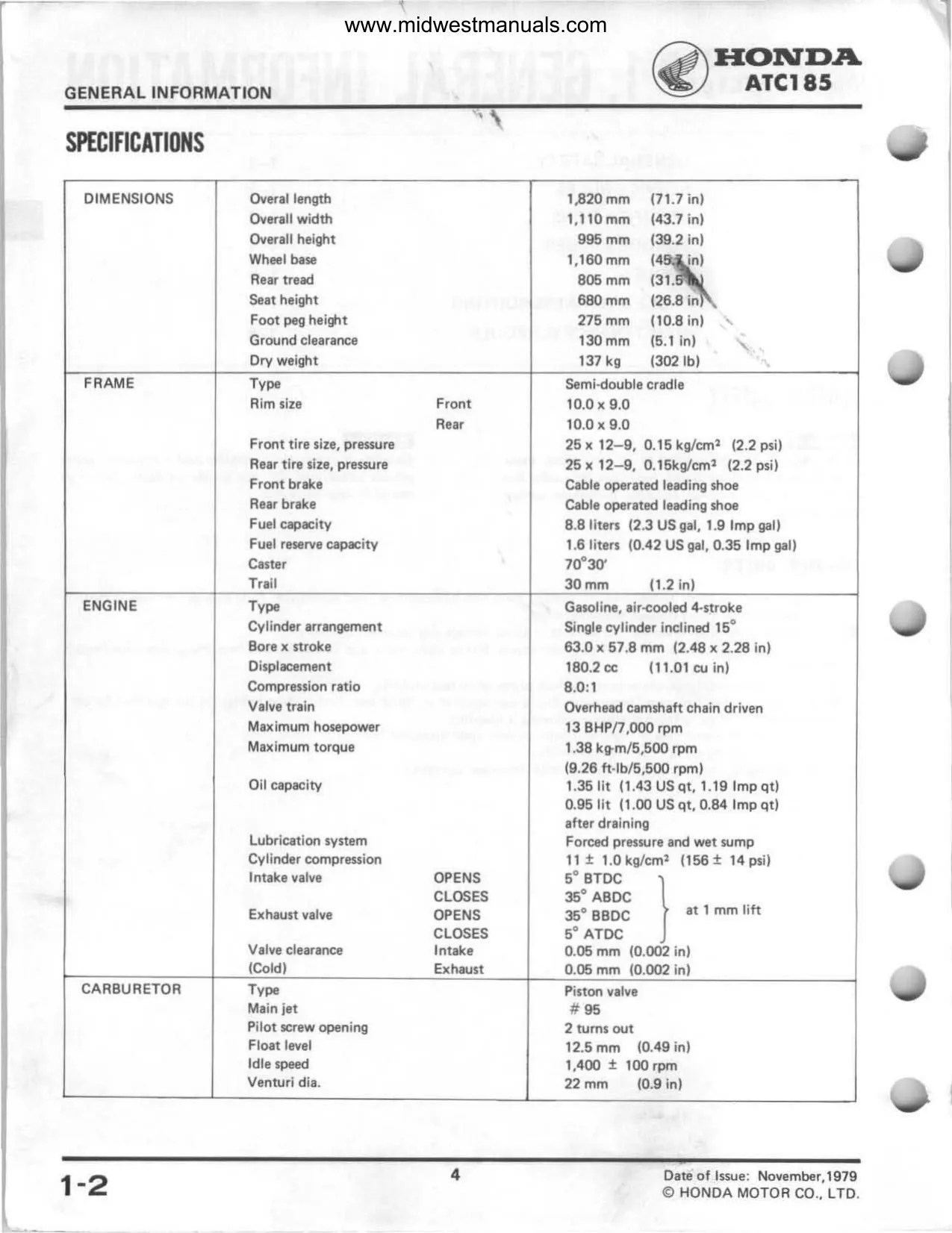 1980-1983 Honda ATC 185/185S/200 Service Manual and Repair Guide Preview image 5