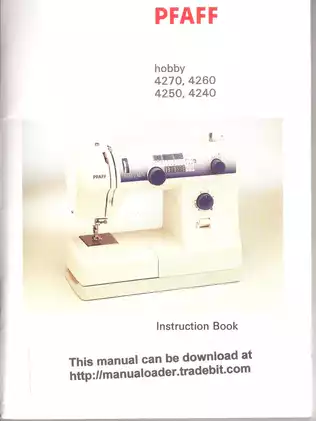 Pfaff 4270, 4260, 4250, 4240 sewing machine instruction book Preview image 1