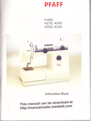 PFAFF Hobby 4250, 4260, 4270 Sewing Machine Manual - Complete Instruction Guide