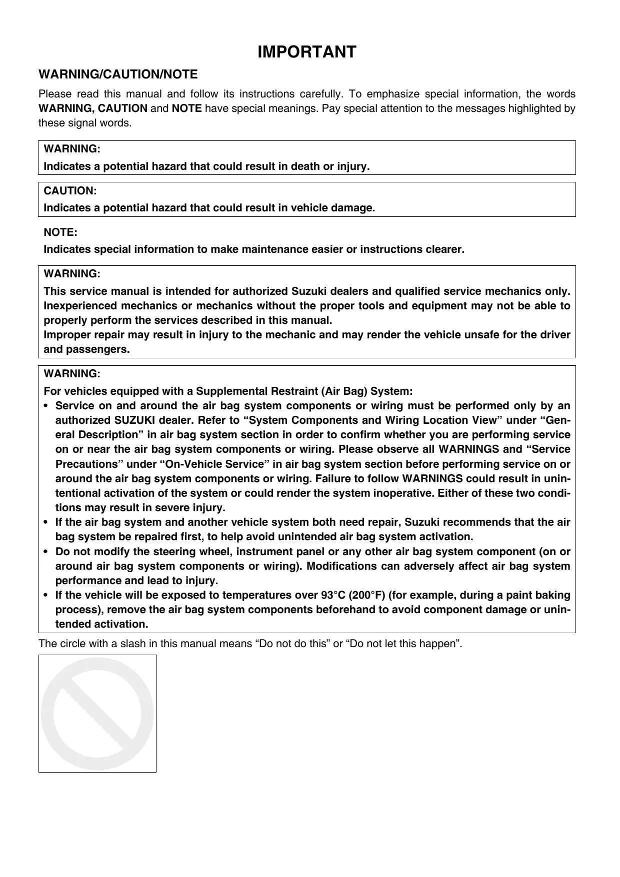 2003-2005 Suzuki Ignis service repair manual Preview image 1
