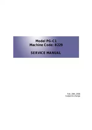 Ricoh Aficio MPC1500, MPC1500SP,  615C service manual