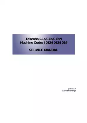 Toscana Series C1 Maintenance and Service Manual (2007 Edition)