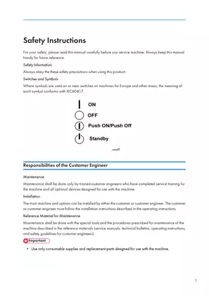 Ricoh Aficio GX 3000, GX 3050N, GX 5050N inkjet printer service manual Preview image 2