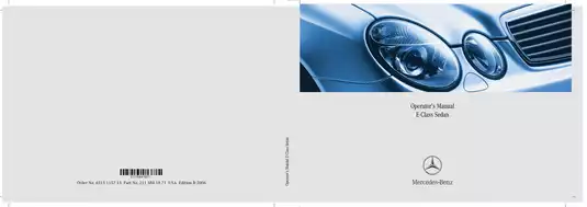 Mercedes-Benz E-Class Sedan Operator's Manual 2006 Edition